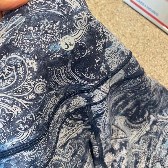 Lululemon Fast and Free 7/8 25 inch Paisley Glaze Blue Multi 6 Nulu Rare Pattern - Picture 7 of 7